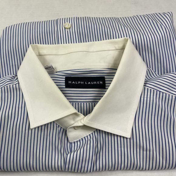 Vtg RALPH LAUREN Black Label Mens 16 1/2 Long Sleeve Button French Cuff Italy - Picture 15 of 15